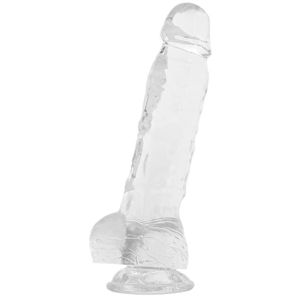 Clear Suction Cup Dildo with Balls – TooTimid.com