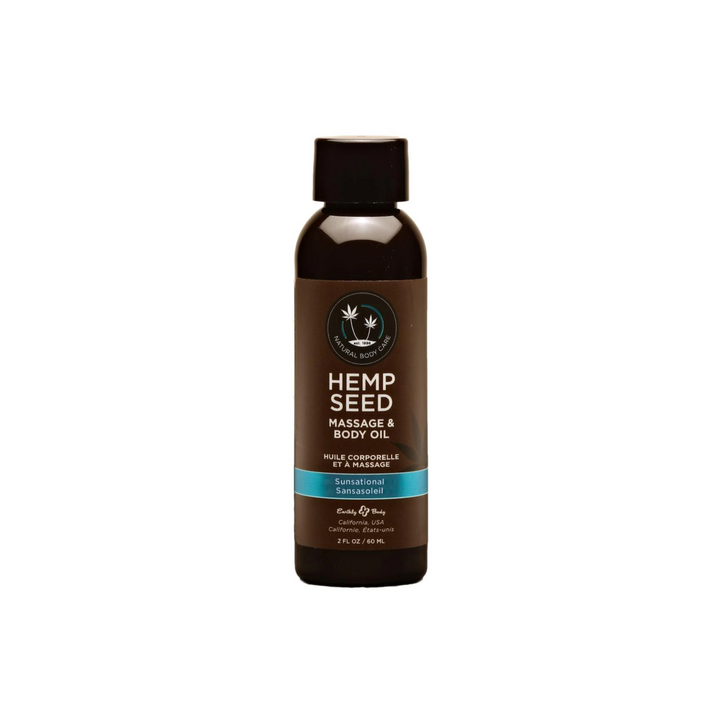 Earthly Body Hemp Seed Massage and Body Oil Sunsational 2oz
