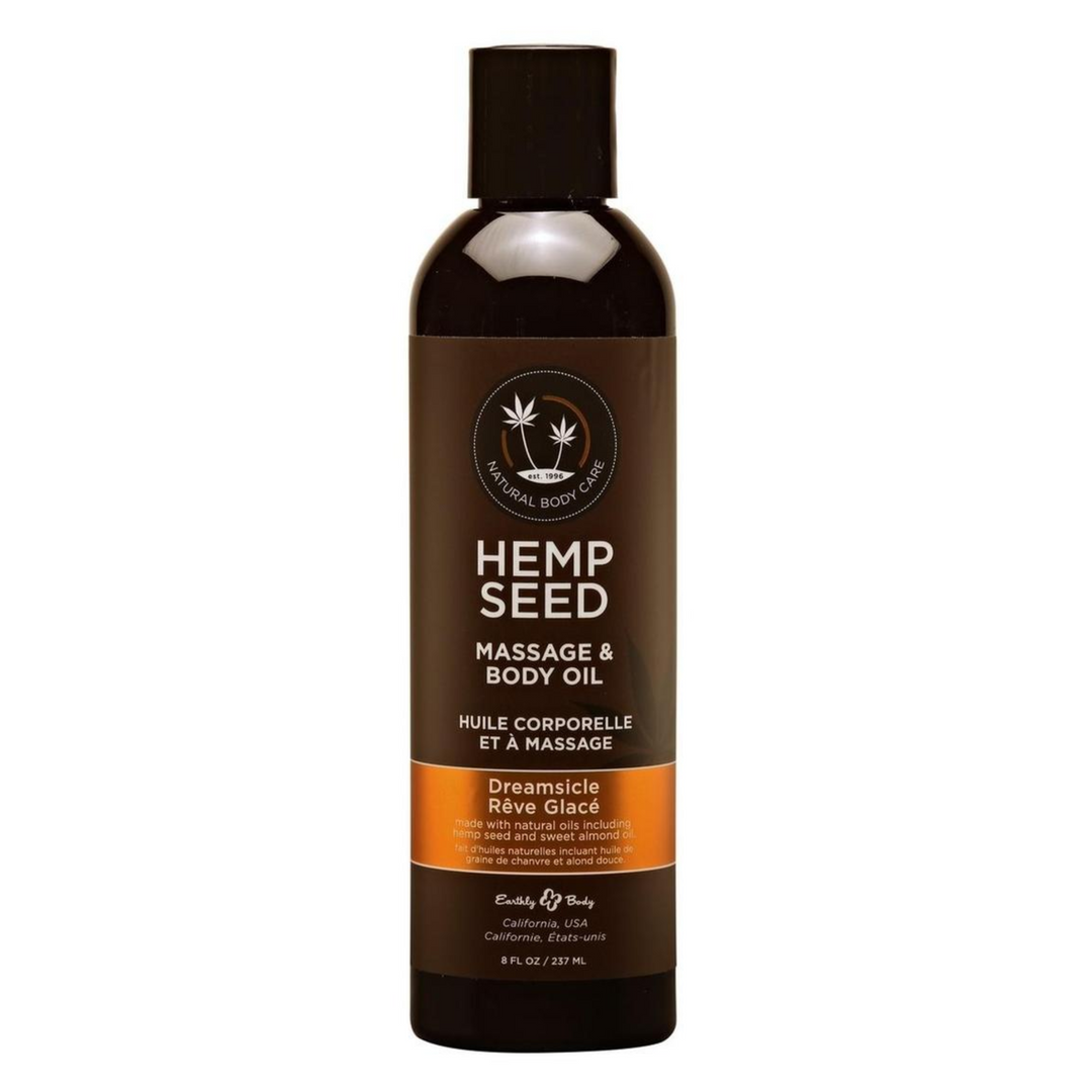 Earthly Body Hemp Seed Massage and Body Oil Dreamsicle 8oz
