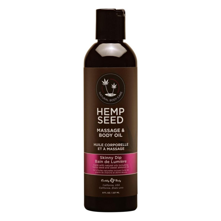 Earthly Body Hemp Seed Massage and Body Oil Skinny Dip 8 oz
