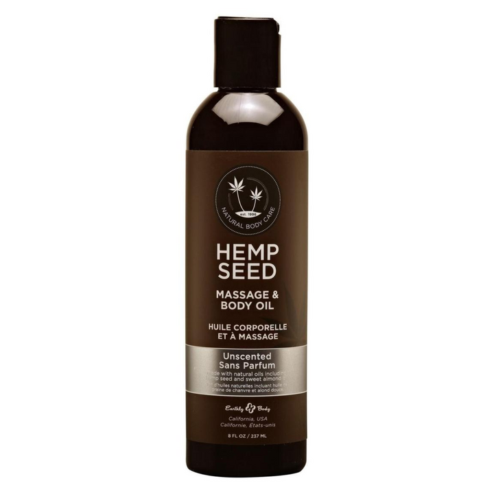 Earthly Body Hemp Seed Massage and Body Oil Unscented 8oz
