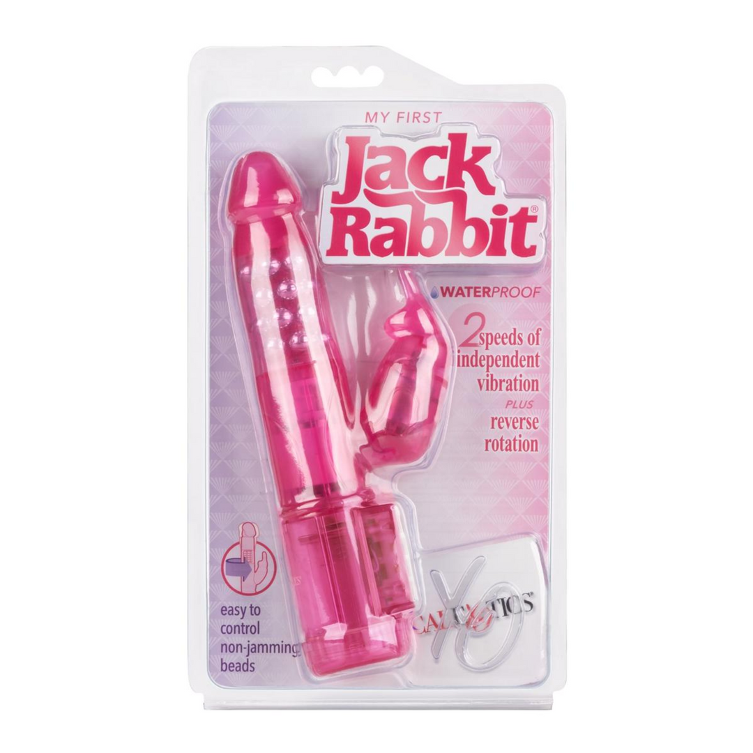 Pink Jack Rabbit My First Jack Rabbit Vibrator as seen inside of manufacturer's packaging 
