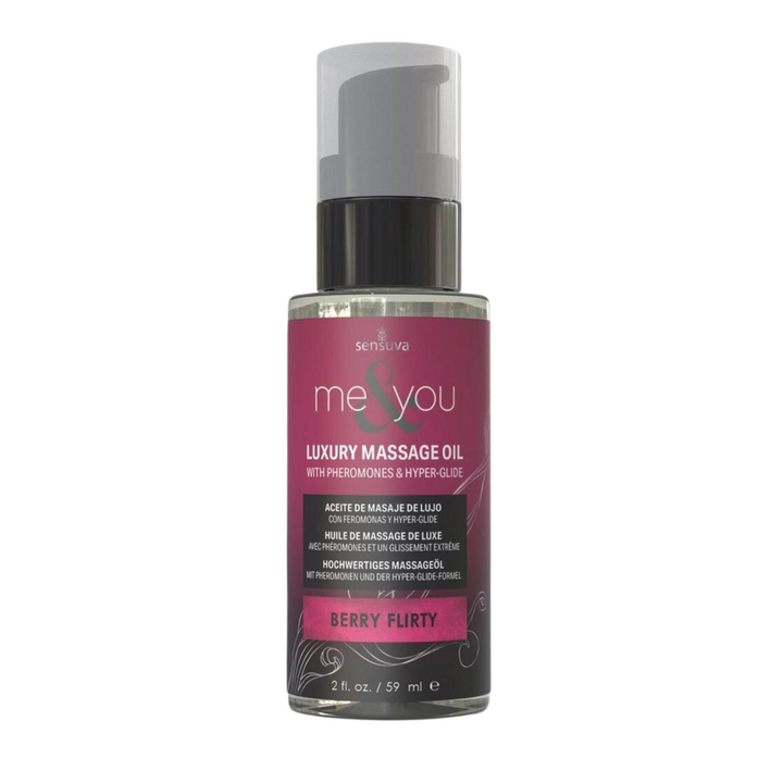 Me & You Pheromone Infused Luxury Massage Oil Berry Flirty 2oz
