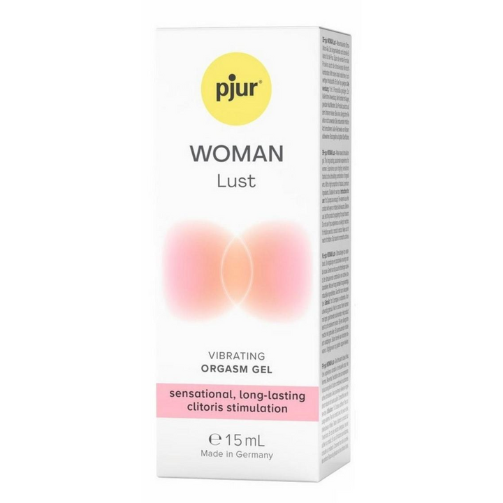 Pjur Woman Lust Vibrating Orgasm Water Based Gel 15ml seen inside of packaging
