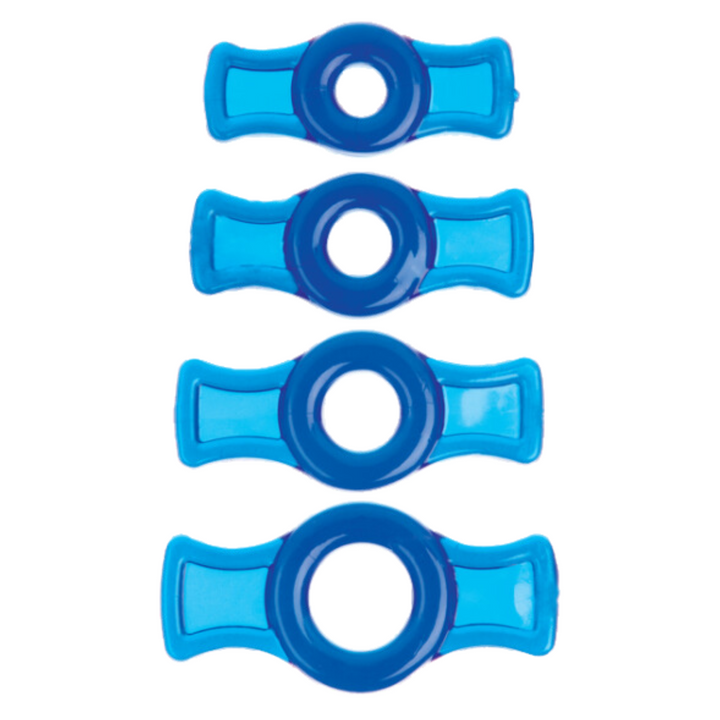 BLUE TitanMen Tools Cock Ring Set - Male Sex Toys