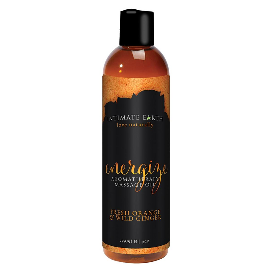 Intimate Earth Naked Aromatherapy Massage Oil Fresh Orange & Wild Ginger 4oz
