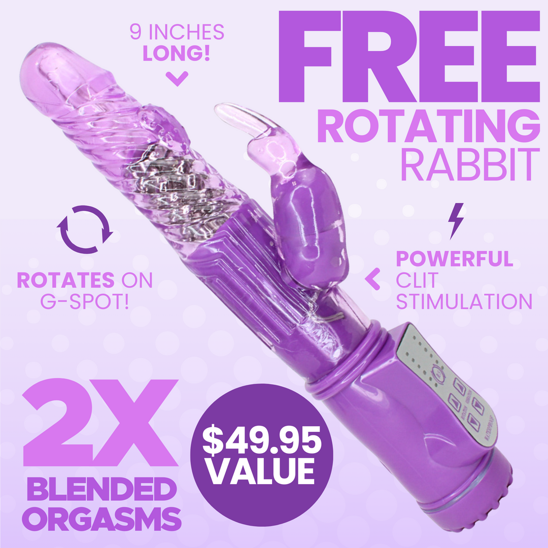 FREE 9 Inch Rotating Orgasm Rabbit in Purple - Add To Your Cart! –  TooTimid.com