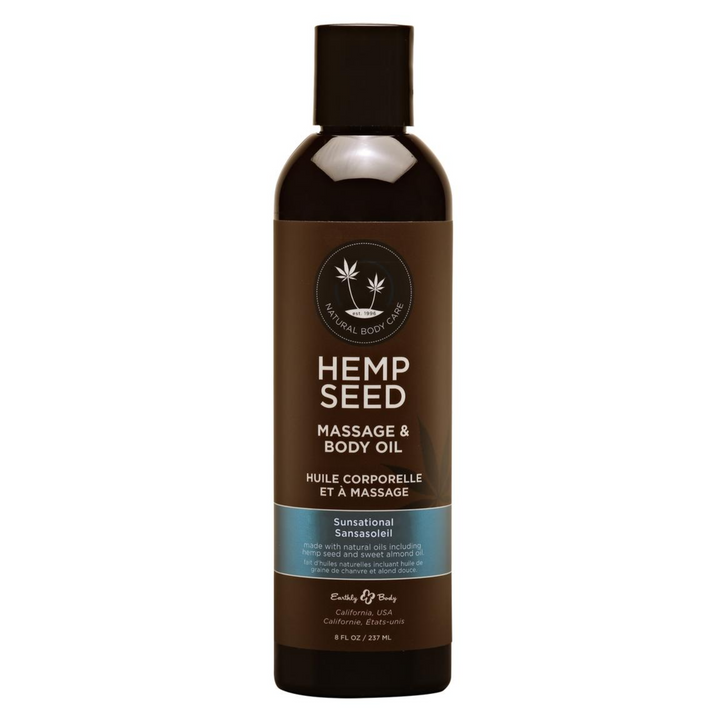 Earthly Body Hemp Seed Massage and Body Oil Sunsational 8oz
