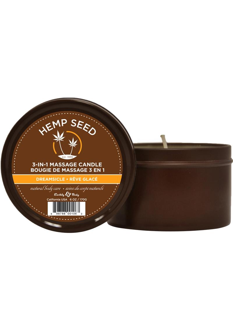 Earthly Body Hemp Seed 3 In 1 Massage Candle - Dreamsicle 6oz candle