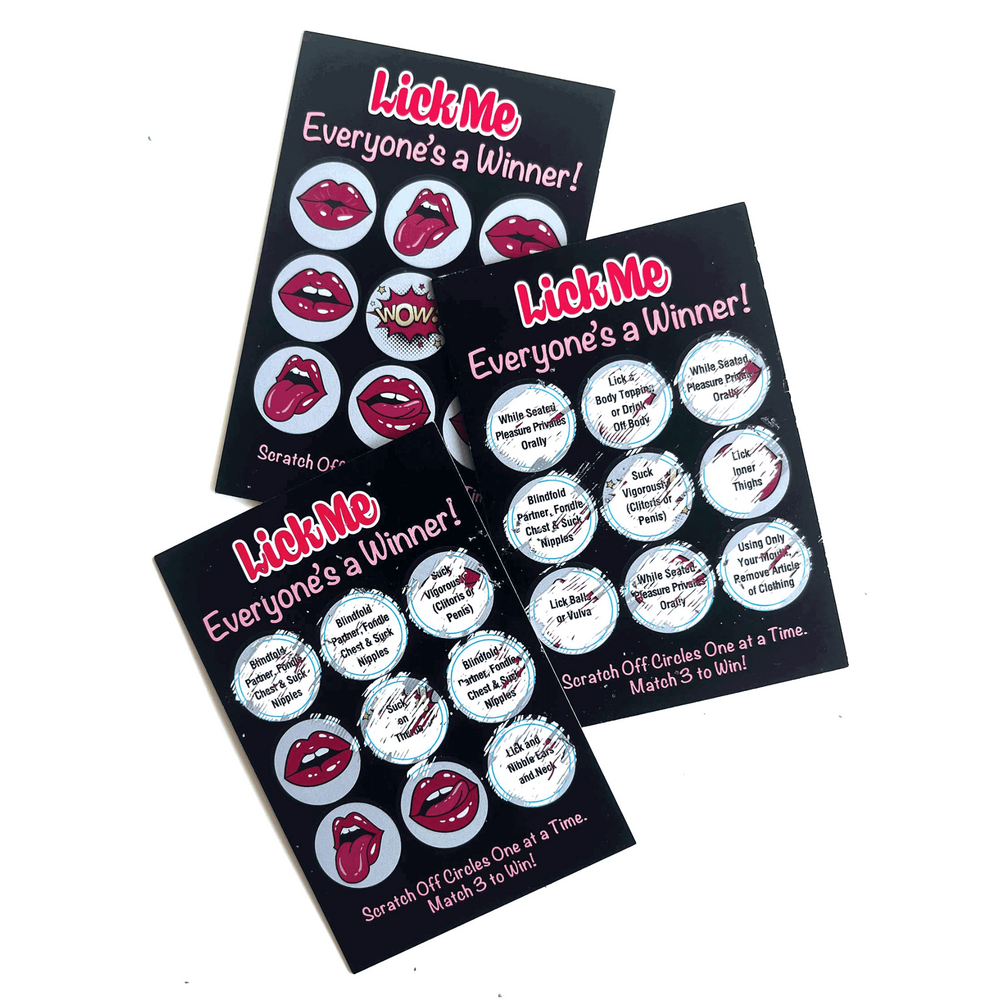 backside of 3 scratch offs from Lick Me Lotto – Scratch Ticket Oral Sex Game for Lovers
