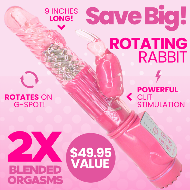 9 Inch Rotating Orgasm Rabbit in Pink