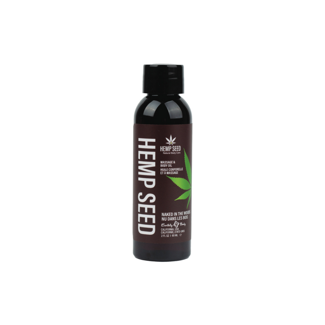 Earthly Body Hemp Seed Massage and Body Oil Naked In The Woods 2oz
