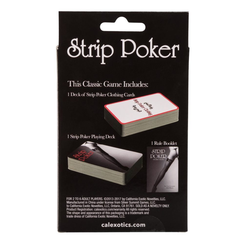 Strip Poker Card Game Box Back