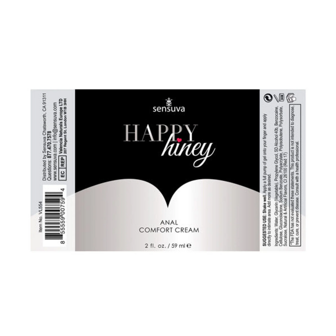 Sensuva Happy Hiney Anal Comfort Cream 2oz packaging 