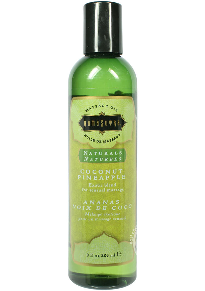 Kama Sutra Naturals Massage Oil Coconut Pineapple 8oz bottle 