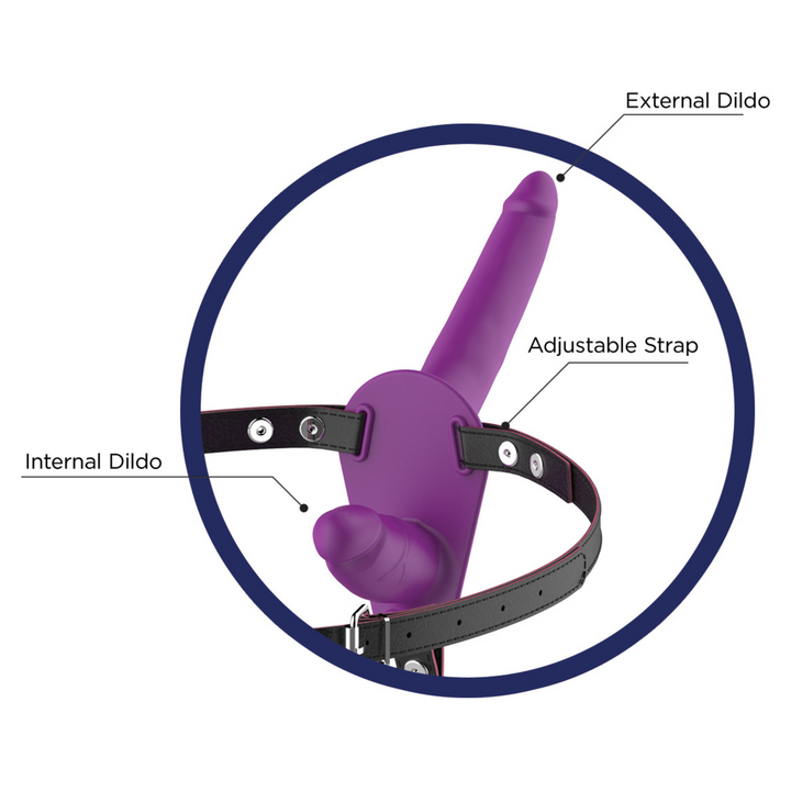 close of of dildos featured in the Stardust Double Dickin Silicone Double Dildo Strap-On