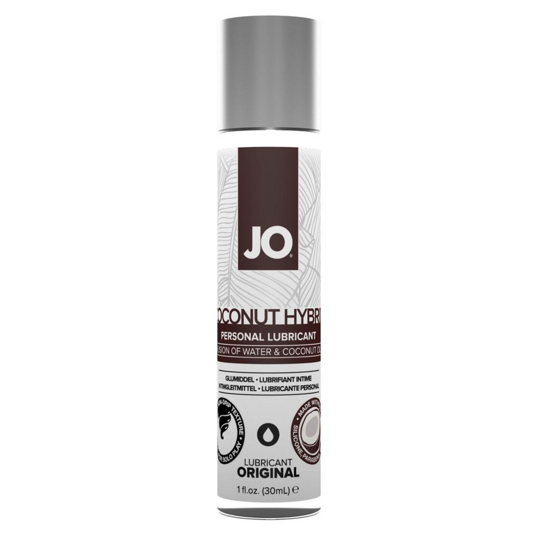 Frontside of JO Coconut Hybrid Original Silicone Free Personal Lubricant Water and Coconut Oil 1oz
