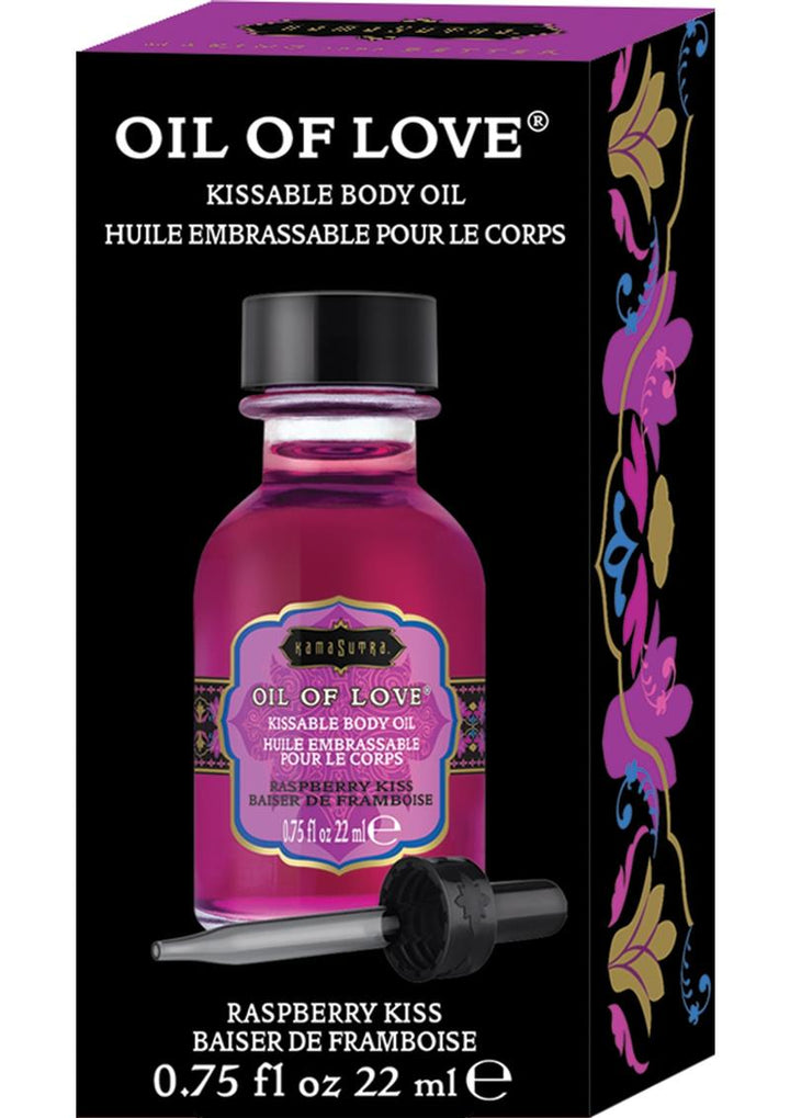 Kama Sutra Oil Of Love Raspberry Kiss .75oz bottle with packaging