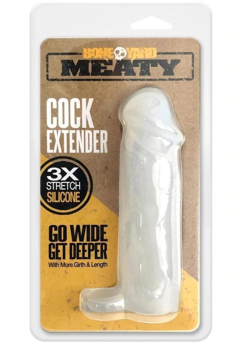 Boneyard Meaty Cock Extender 3X stretch silicone. Go wide get deeper with more girth & length. 