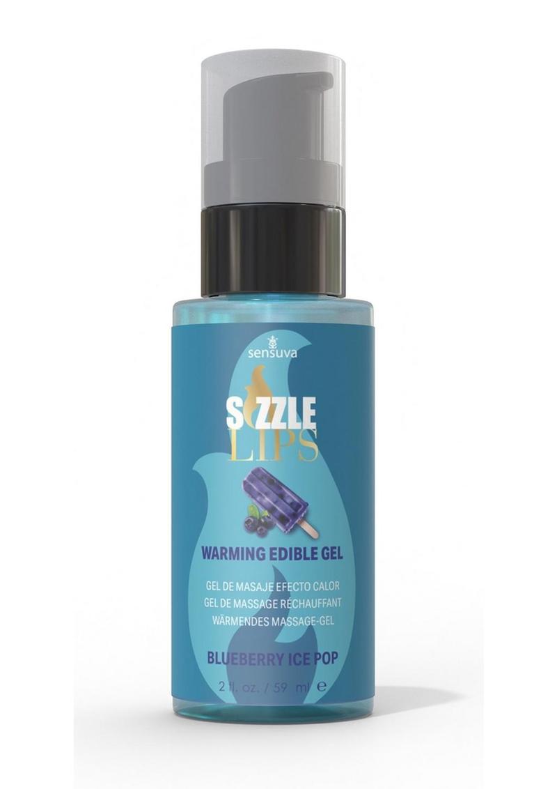 Sizzle Lips Warming Edible Gel Blueberry Ice Pop 2oz