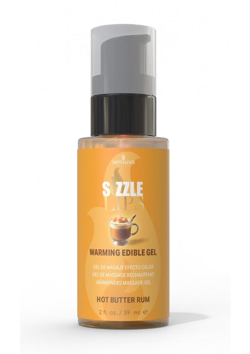 Sizzle Lips Warming Edible Gel Hot Butter Rum 2oz