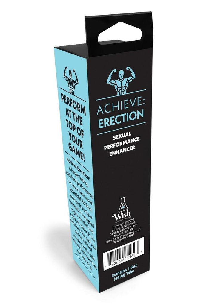 Achieve Erection Extending Gel as seen inside of packaging - backside 