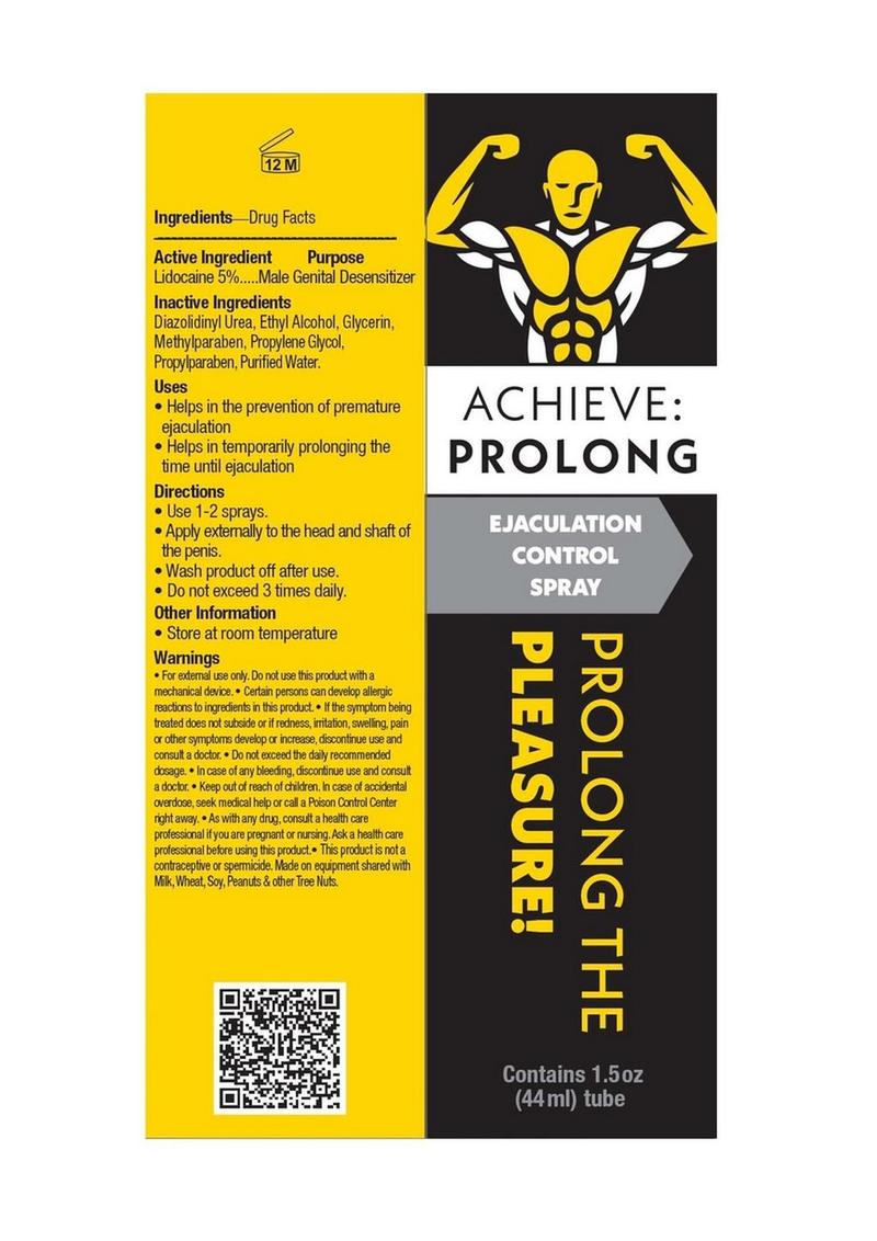 Achieve Prolong Ejaculation Control Spray packaging 