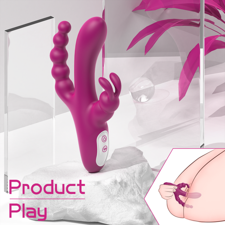 Maroon triple stimulator vibrator