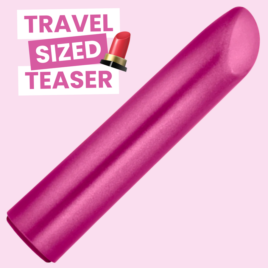 TRAVEL SIZED TEASER. LIPSTICK EMOJI. 