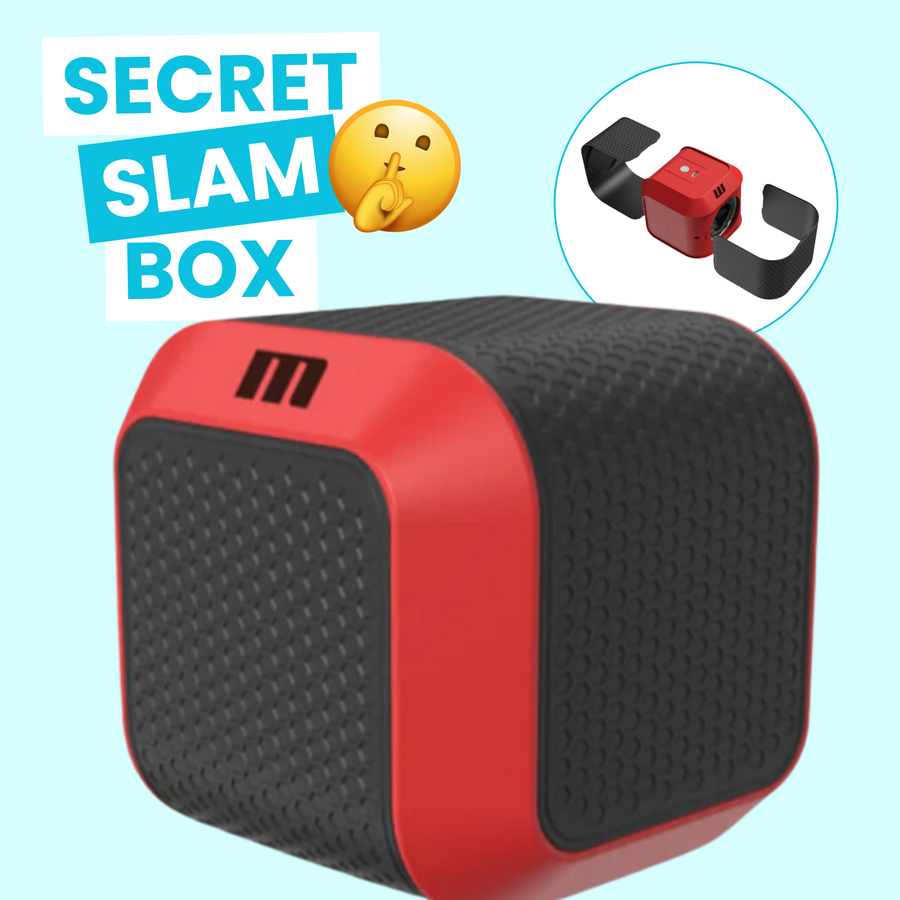 SECRET SLAM BOX WITH BLUE BACKGROUND