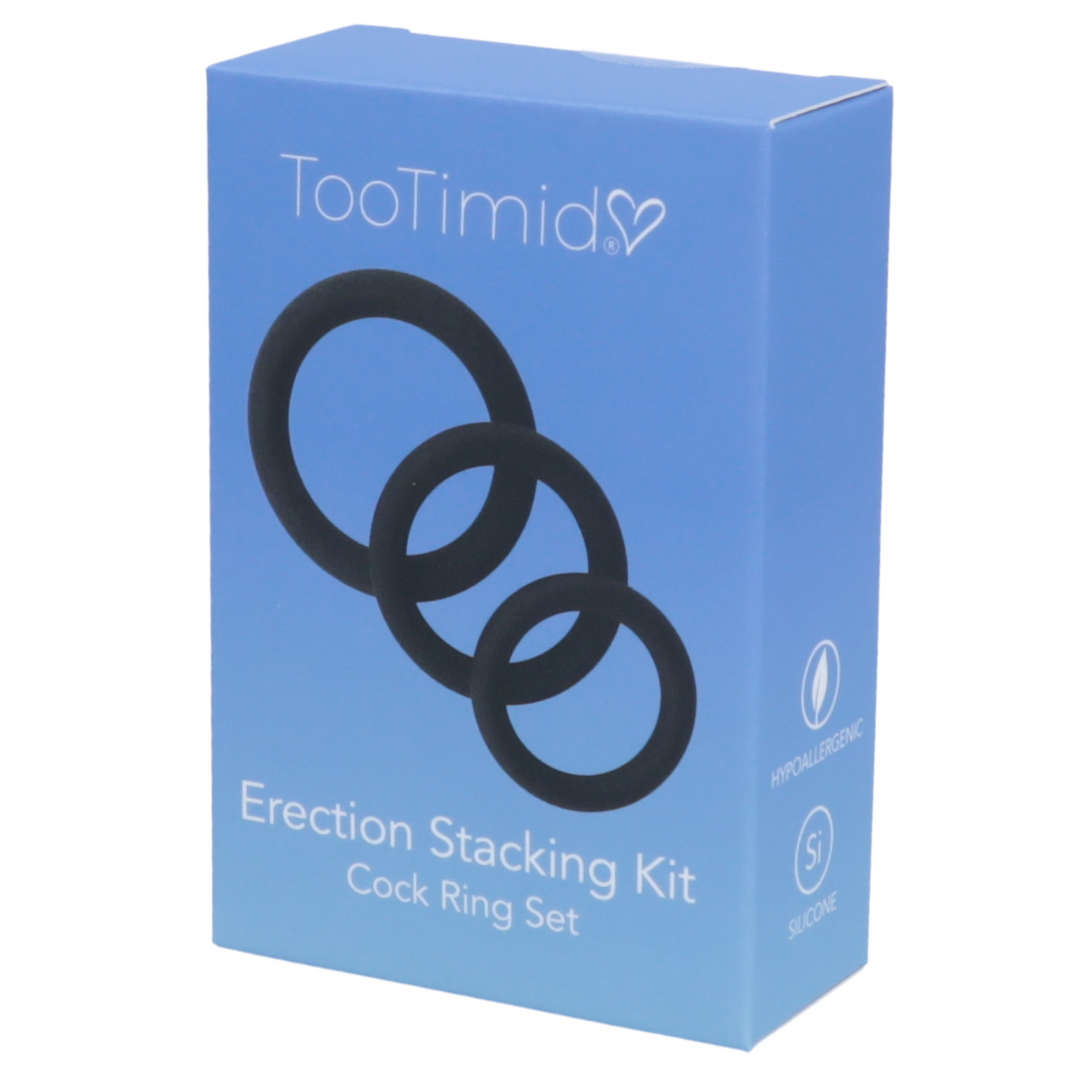 TooTimid Erection Stacking Kit Penis Ring Set in packaging 