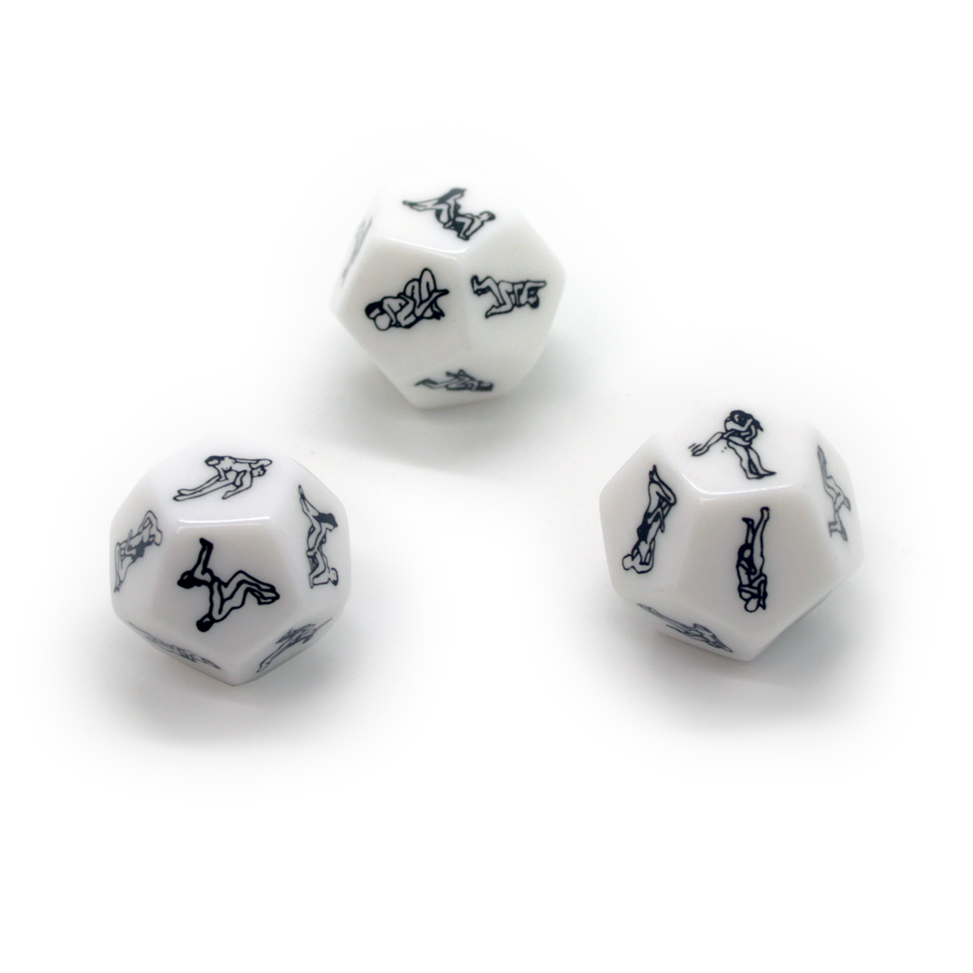 white 12 sided dice