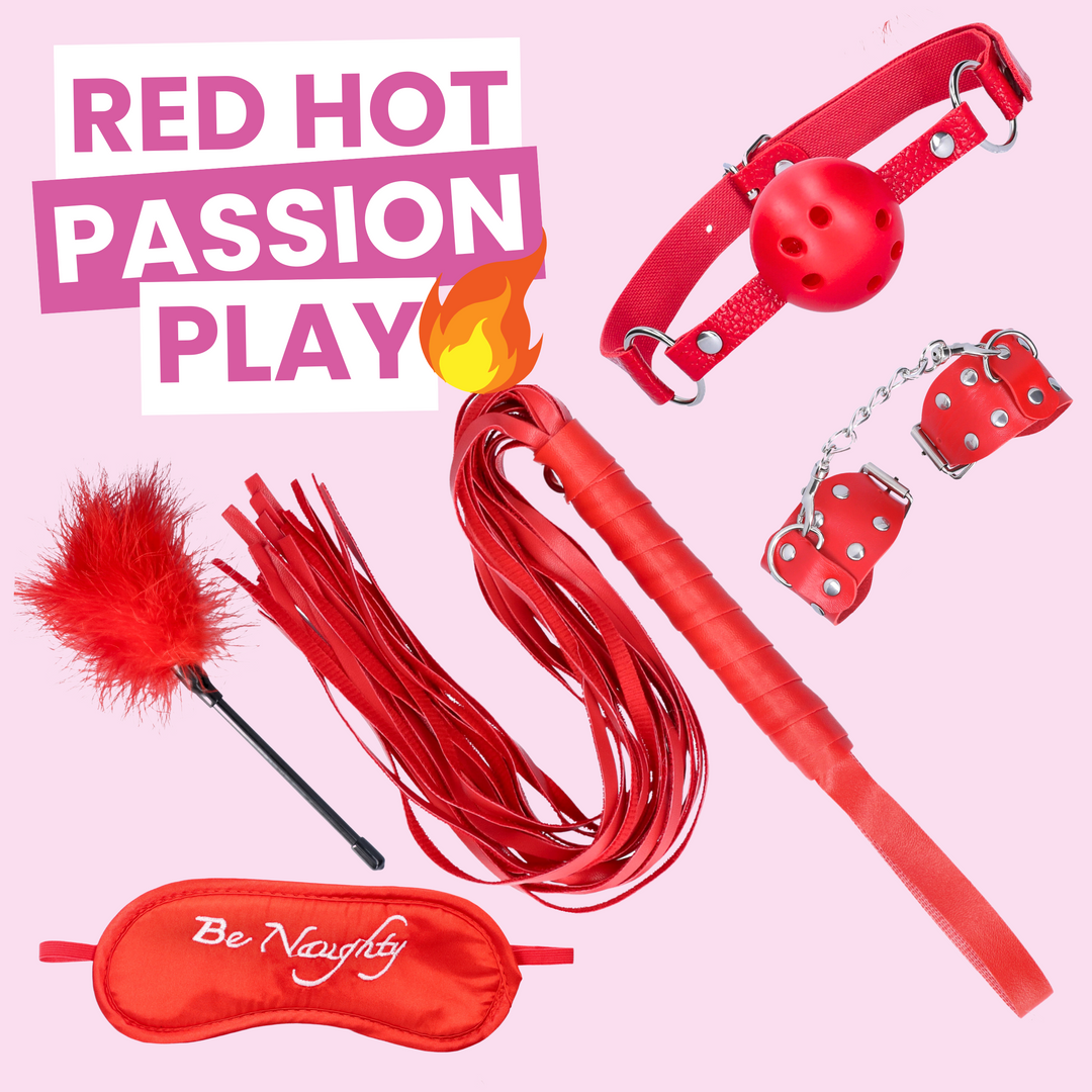 red hot passion play, 5 piece bondage kit