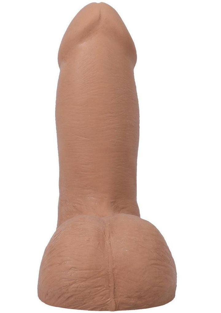 bottom view of realistic caramel dildo 