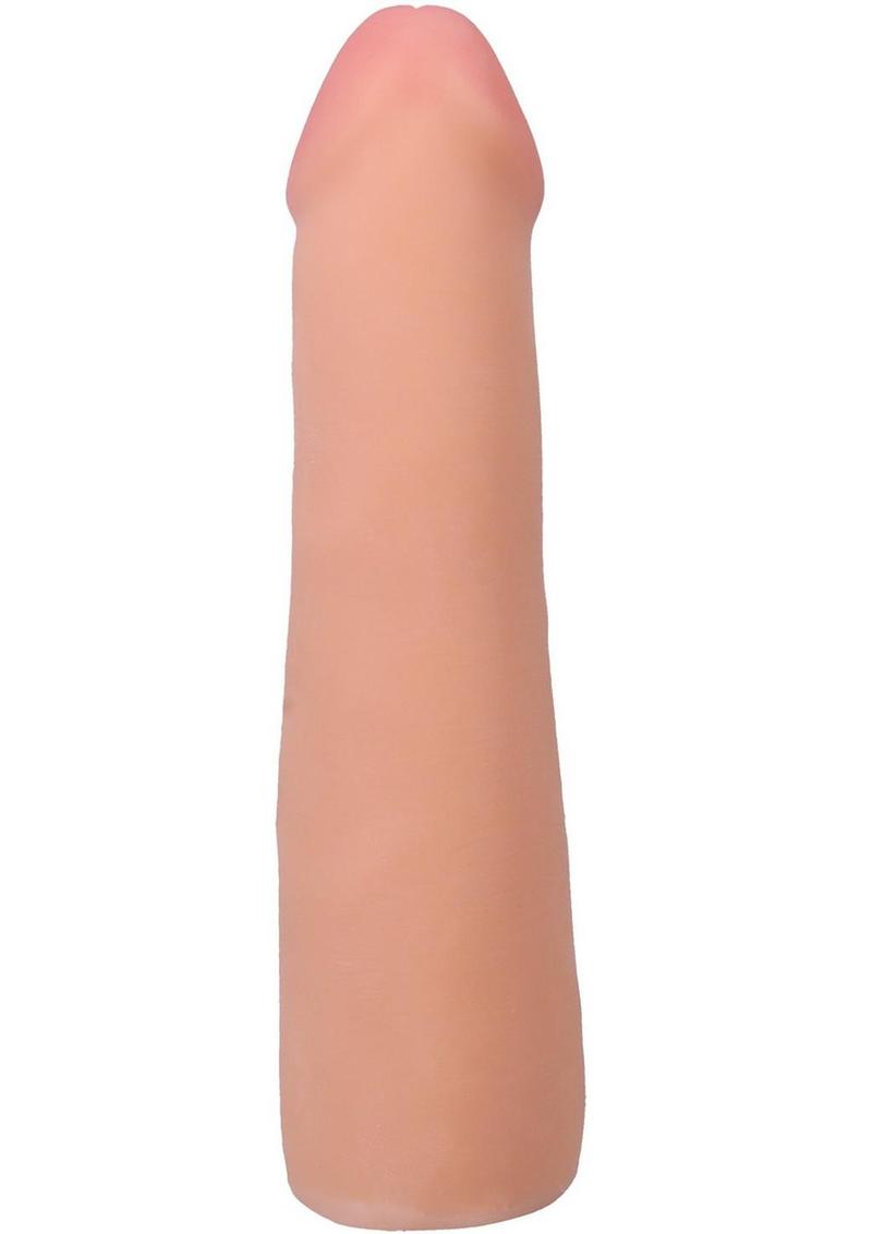 bottom view of beige realistic dildo 