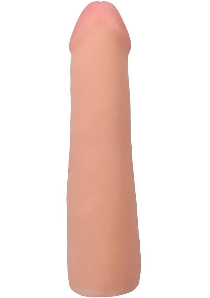 bottom view of beige realistic dildo 