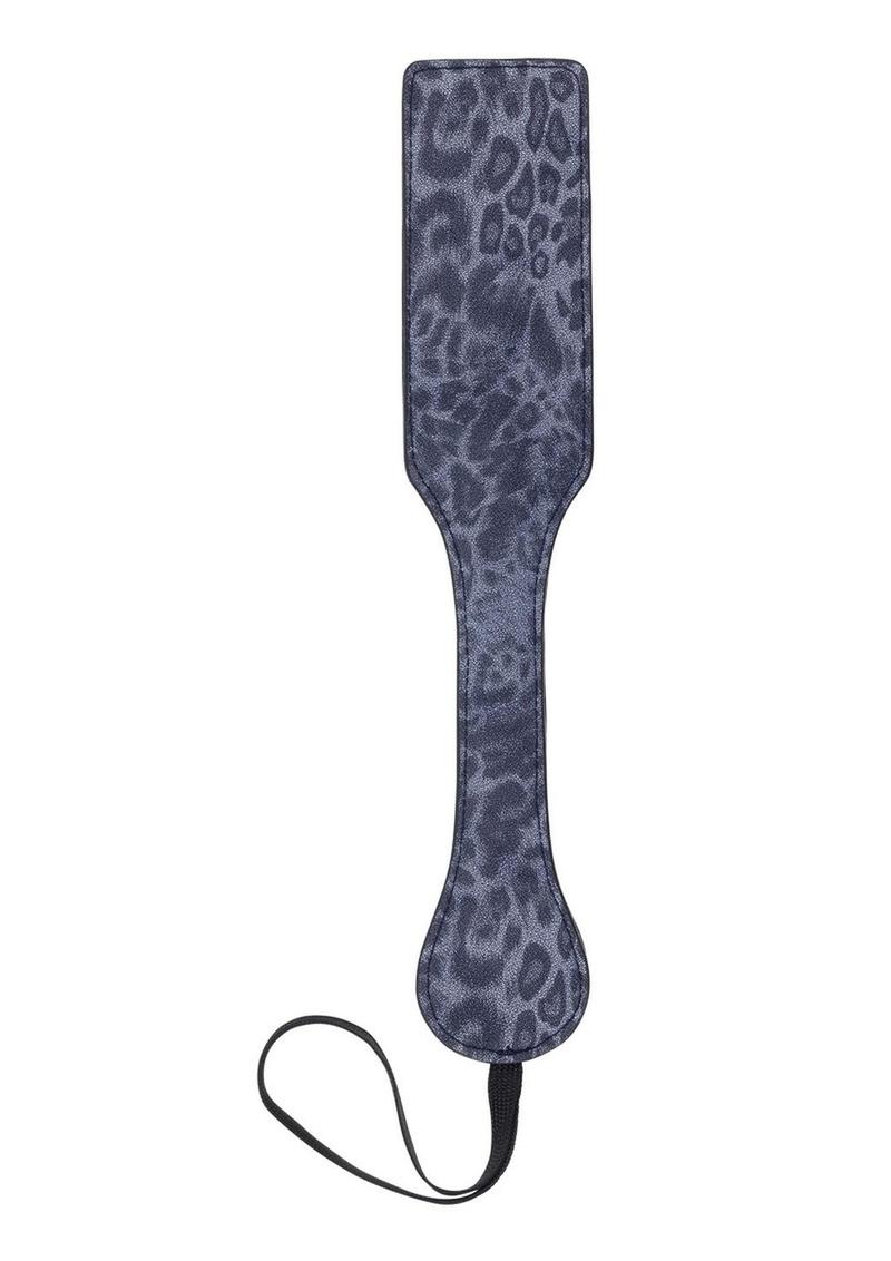 blue leopard leather paddle for spanking 