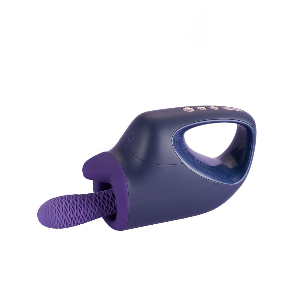 Side view of purple thrusting sex machine