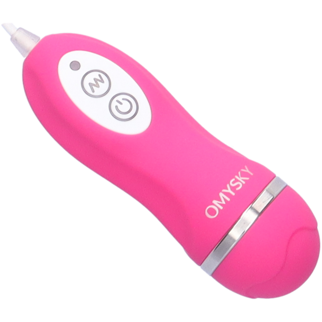 Pink vibrating nipple clamps with corded battery pack