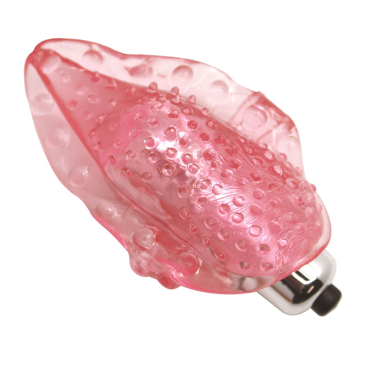 pink textured tongue with silver bullet