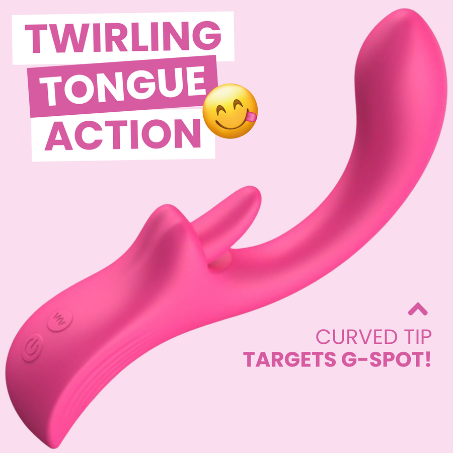 Twirling tongue action, curved tip targets g-spot