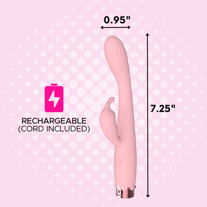 Dimensions. 0.95" wide by 7.25" tall. Rechargeable with cord included.