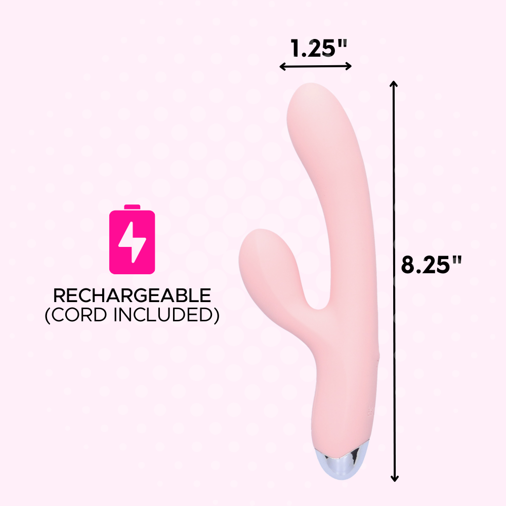 dimensions of pink silicone rabbit vibrator 