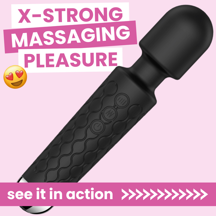 extra strong massaging pleasure black wand