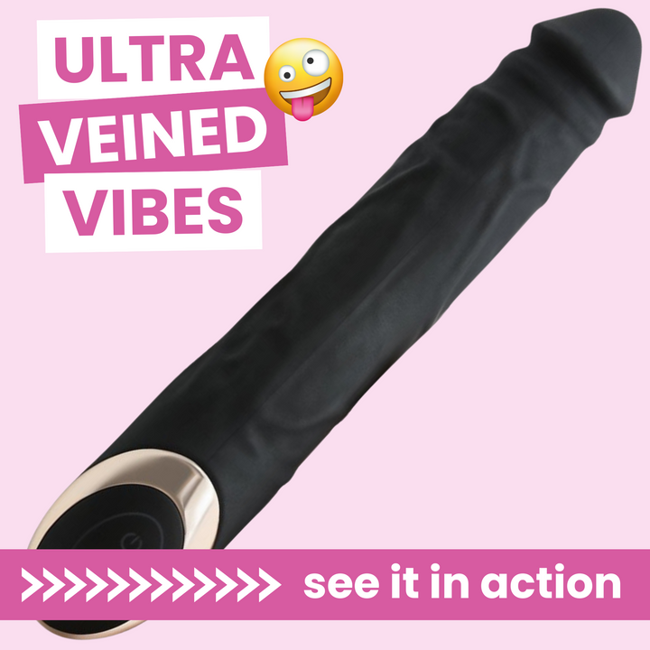 Ultra veined vibes, black bato dildo vibrator