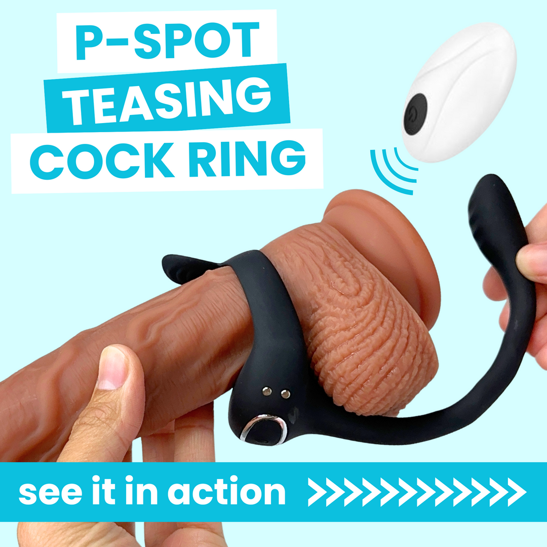 SEDUCE Vibrating Prostate Locking Cock Ring with Clit Tickler