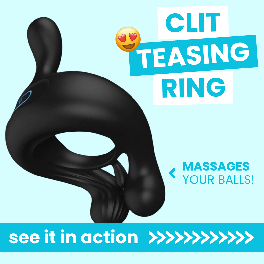 Clit teasing ring. Massages your balls! See it in action