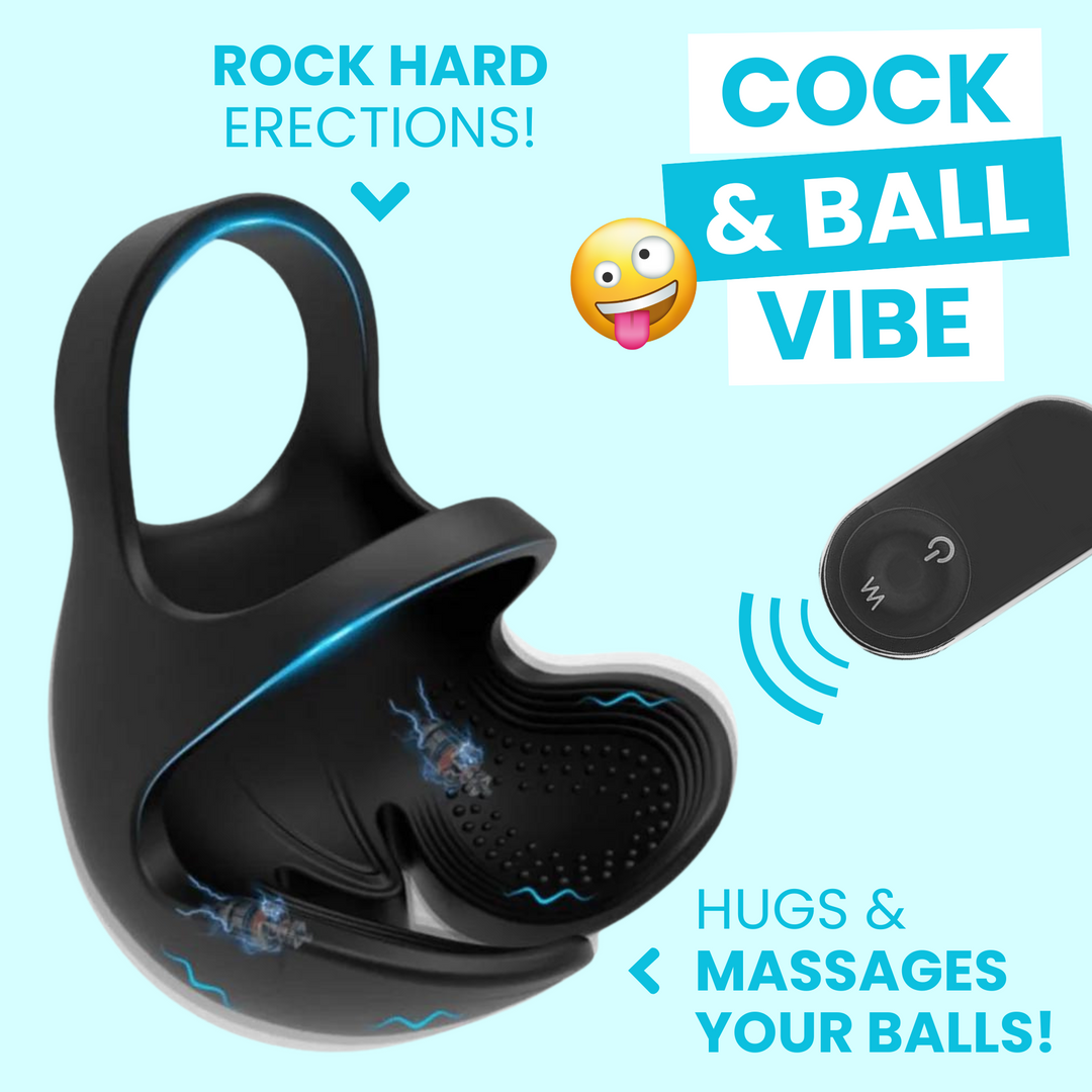 Cock and ball vibe. ROCK HARD ERECTIONS! HUGS & MASSAGES YOUR BALLS!