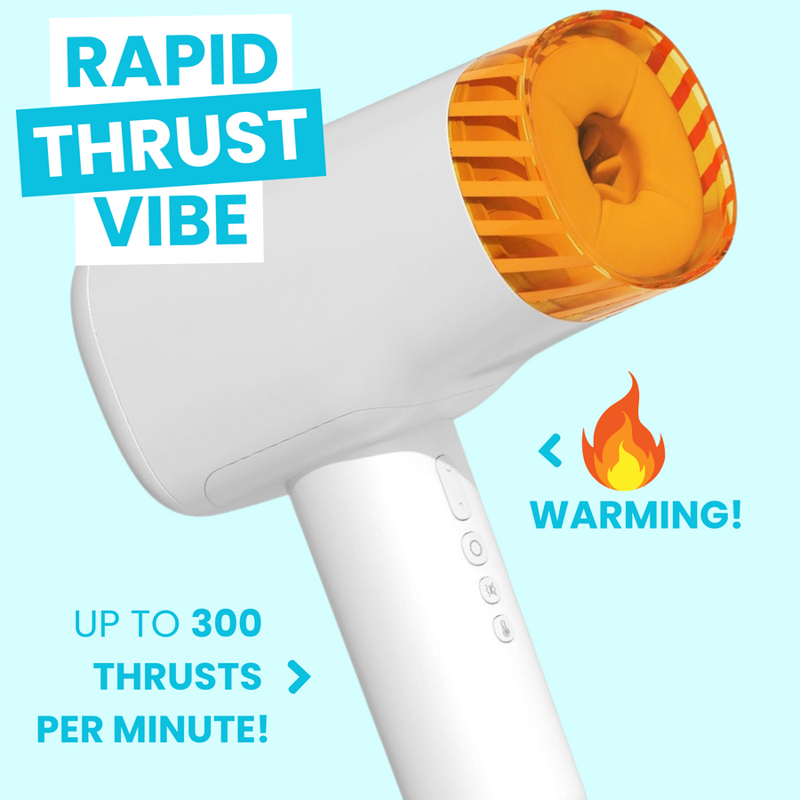 warms thrusts and vibrates, up to 300 thrusts per minute