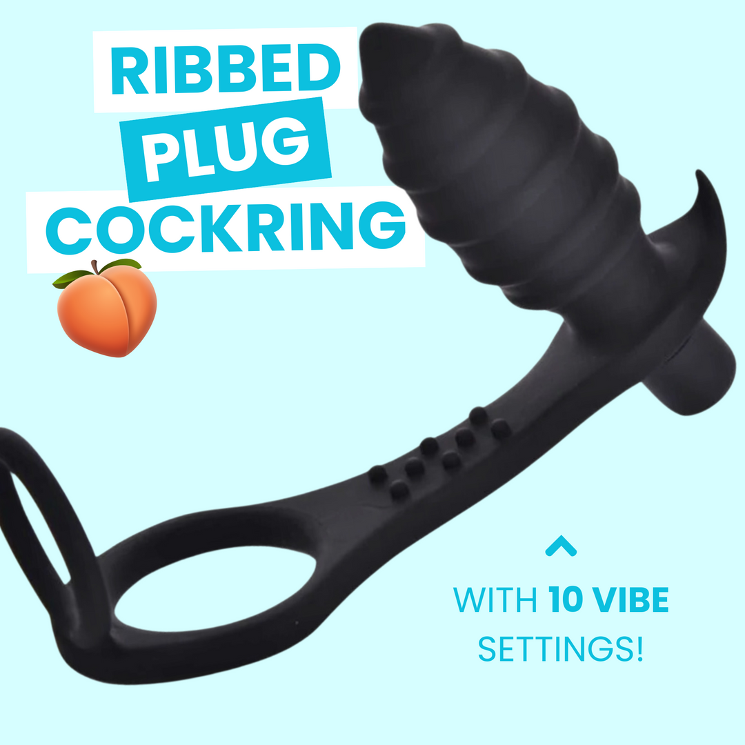 RIBBED PLUG C-RING. WITH 10 VIBE SETTINGS!